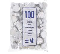 Lot de 100 bougies chauffe-plat - Durée de combustion : environ 4 heures par bougie chauffe-plat - Blanc