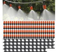 Lot de 100 buses d'arrosage, système de micro-goutte-à-goutte, réglable, pour parterres de fleurs, potagers, pelouses, orange