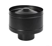 Lot de 100 capots de cheminée en acier inoxydable Noir Diamètre 150 mm | Empêche la pluie d'entrer, protège l'intérieur du poêle, empêche les dommages causés par l'humidité, design unique de capot