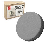 Lot de 100 capuchons en polystyrène EPS Ø 67 x 17 mm graphite, pour chevilles isolantes, isolation dans le WDVS, convient pour fraiseuse, disques en polystyrène