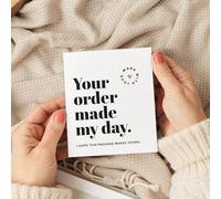 Lot de 100 cartes de remerciement pour petite entreprise, 7,6 x 8,9 cm, lot de 100 - Fournitures d'emballage essentielles et incontournables pour l'appréciation des clients, notes de remerciement pour