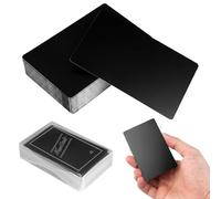 Lot de 100 Cartes de Visite en Métal, 86 x 54 x0.20mm Cartes de Visite | Noires Gravées au Laser en Aluminium, Carte de Visites Vierge, pour Bureau Cartes de Client Diy Cadeau(Noir)