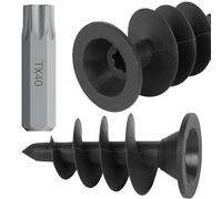Lot de 100 chevilles de montage / clous d'étanchéité en plastique avec spirale filetée pour film à picots, bande à picots et profilé de finition Protection de mur de fondation polystyrène + Torx TX40