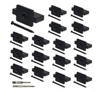Lot de 100 clips de fixation invisibles avec vis en acier inoxydable et clips de montage en plastique ABS, connecteurs noirs dissimulés pour matériel de jardin et terrasse