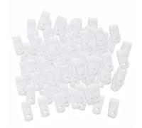Lot de 100 clips de protection en plastique pour couvercles de cocotte - Organiseur de rangement empilable - 21 x 9,5 mm (blanc)