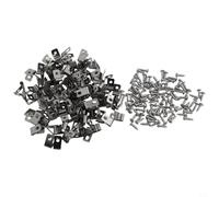 Lot de 100 clips robustes en U pour câble métallique - Alternative pour agrafes de grillage de poule - 4 mm - Argent (aluminium)