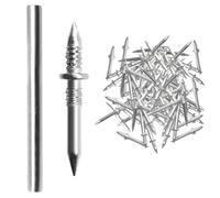 Lot de 100 clous à double tête avec filetage de sécurité | Clou sans couture avec outil de douille pour le travail du bois, la rénovation de la maison, le montage de meubles