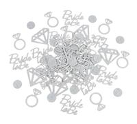 Lot de 100 confettis argentés pour table de mariage - Confettis en papier pour enterrement de vie de jeune fille - Décorations de table pour mariage, fête prénuptiale, fiançailles, enterrement de vie