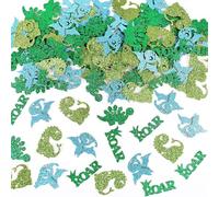 Lot de 100 confettis dinosaures pour anniversaire d'enfant, décoration de table, dinosaure, décoration de table colorée pour gâteau d'anniversaire, bricolage et décoration de fête dinosaure pour