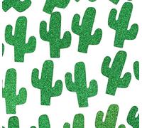 Lot de 100 confettis verts à paillettes pour fête, fiançailles, mariage, enterrement de vie de jeune fille, décorations de fête (cactus vert)