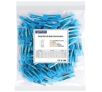 Lot de 100 connecteurs thermorétractables bleus, 16-14 AWG à sertir électrique étanche pour marin, câble, câblage
