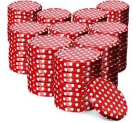 Lot de 100 Couvercles Hermétiques Fi 82 KADAX pour Conserves (Rouge/Blanc)
