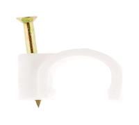 - Lot de 100 crochets de fixation Ø14mm - Blanc