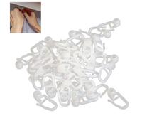 Lot de 100 crochets de rail de rideau en plastique universels pour rideaux