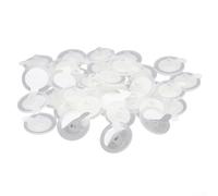 Lot de 100 crochets muraux transparents avec œillets, 20 mm, ronds en plastique transparent pour décorations à suspendre, boutons adhésifs pour surfaces lisses