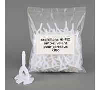 Lot de 100 croisillons HI-FIX auto-nivelant pour carreaux de 2 à 20 mm - pro carrelage - 3 mm