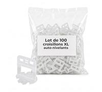 Lot de 100 croisillons XL auto-nivelants pour carreaux de 12 à 22 mm - pro carrelage - 1 mm