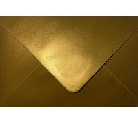 Lot de 100 enveloppes colorées C5 (162 x 229 mm) parfaites pour cartes de Noël, cartes de vœux, invitations de mariage, travaux manuels et bien plus encore - Doré métallisé