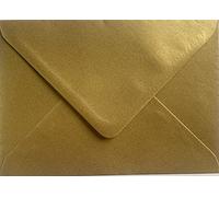 Lot de 100 enveloppes colorées C5 (162 x 229 mm) parfaites pour cartes de Noël, cartes de vœux, invitations de mariage, travaux manuels et bien plus encore - Doré nacré
