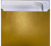 Lot de 100 enveloppes colorées C5 (162 x 229 mm) parfaites pour cartes de Noël, cartes de vœux, invitations de mariage, travaux manuels et bien plus encore - Lot de 100 enveloppes dorées métallisées