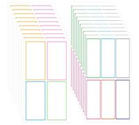 Lot de 100 étiquettes autocollantes effaçables à sec pour récipients de stockage, étiquettes nominatives, autocollants, colorés, vierges, rectangulaires, pour bouteilles de boissons