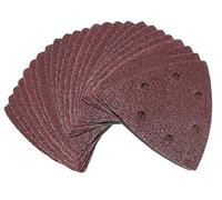 Lot de 100 feuilles de papier abrasif Delta - Grain 40 - Grain d’escalade - Grain à 6 trous - Disques abrasifs pour ponceuse multi trous - Papier abrasif triangulaire P-D-W