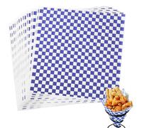 Lot de 100 feuilles de papier d'emballage alimentaire sulfurisé pour panier de pique-nique pour emballer du pain et des sandwichs