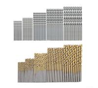Lot de 100 forets HSS avec revêtement en titane doré pour kit de perçage miniature pour forets de précision pour métal, bois, plastique, assortiment de petit diamètre 0,5 mm-3 mm (B)