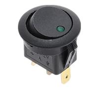 Lot de 100 interrupteurs à bascule ronds étanches 12 V 220 V, bouton marche/arrêt, for tableau de bord, voiture, camionnette, bateau, éclairage LED, noir(Green,12V)