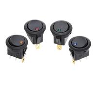 Lot de 100 interrupteurs à bascule ronds étanches 12 V 220 V, bouton marche/arrêt, for tableau de bord, voiture, camionnette, bateau, éclairage LED, noir(Mixed 100Pcs,220V)