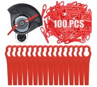 Lot de 100 lames de rechange pour coupe-bordures 83 mm en plastique pour tondeuse à gazon Swift Ryobi VonHaus - Rouge