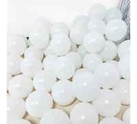 Lot de 100 mini ballons blancs en latex,12.7 cm,Motif macaron,Blanc pastel,Petits ballons ronds à hélium pour fête prénatale, anniversaire, mariage, festival, décorations de fête romantiques