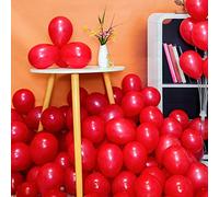 Lot de 100 mini ballons ronds en latex à l'hélium décoratifs pour fête prénatale, anniversaire, mariage, fiançailles, Saint-Valentin, anniversaire de mariage - 13 cm - rouge mat