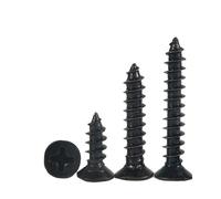 Lot de 100 mini vis autotaraudeuses à tête fraisée plate en acier au carbone noir M1.2 M1.3 M1.4 M1.5 M1.6 M1.7 1.8 M2.2 2.5 2.6(7mm x100pcs)