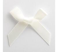Lot de 100 nœuds en satin de 3 cm - ruban de 6 mm - ivoire