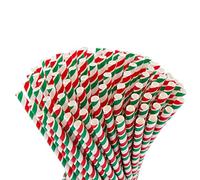Lot de 100 pailles en papier longues au design italien, 23 cm de long, 7 mm de diamètre, paille, drapeau italien, tricolore, biodégradable, respectueuses de l'environnement, jetable (longue)