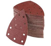 Lot de 100 Papier Abrasif pour Ponceuse, 105 mm x 152 mm, Grain P40/60/80/120/180/240/400, Triangles de Ponçage pour Bosch PSM 100A,