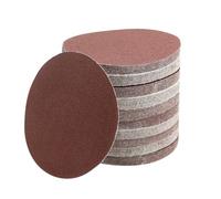 Lot de 100 papiers de verre 80 grains, 125 mm, disque rond en papier de verre, oxyde d'aluminium, papier de verre avec crochet et anneau, pour métal, orbital