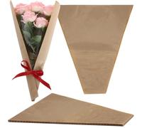 Lot de 100 papiers d'emballage pour bouquet de fleurs, fenêtre frontale transparente, sacs kraft 13,8 x 15,7 pouces, pochettes pour roses, pour Saint Valentin, mariage, anniversaire, fête