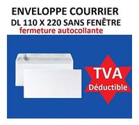 lot de 100 petite enveloppe courrier format DL 110 x 220 mm sans fenêtre papier velin blanc 90g une enveloppe blanche avec