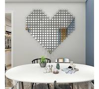 Lot de 100 petits patchs carrés autocollants en verre, autocollants pour miroir en verre, mini miroirs carrés en verre, autocollants de miroir mosaïque 10 x 10 mm, argent