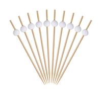 Lot de 100 pics à cocktail sur le thème de la balle de golf - 12 cm - Cure-dents fantaisie pour apéritif - Piques à sandwich aux fruits - Décoration pour cocktail - Brochettes - Sports et