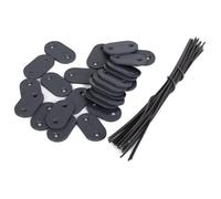 Lot de 100 pièces - Fixations PVC pour Brise-Vue et Canisse, Résistant aux Intempéries - Clips de Montage et Attaches (Gris foncé)