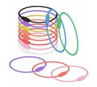 Lot de 100 porte-clés en acier inoxydable de 15,2 cm avec verrou à vis pour boucles d'étiquettes de bagages