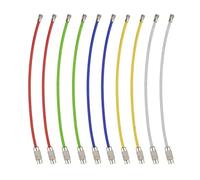 Lot de 100 porte-clés en acier inoxydable, pour porte-clés revêtu avec verrou à vis, boucle porte-clés pour étiquette