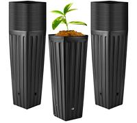 Lot de 100 pots de fleurs de 30,5 cm de haut en plastique avec trous de drainage pour plantes d'intérieur et de jardin