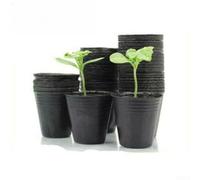 Lot de 100 pots de fleurs en plastique pour intérieur et extérieur avec base respirante et composition résistante aux intempéries (6,5 x 6,5 cm)