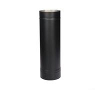 Lot de 100 raccords de tuyau de cheminée réglables en acier pour poêles à bois - 125 mm - Joint d'extension pour conduit de ventilation sans fumée - Noir