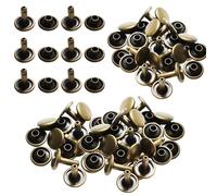 Lot de 100 rivets à double capuchon de 10 mm - Clous tubulaires en bronze pour projets de bricolage, couture, réparation de vêtements, sacs, ceintures et travaux manuels - Rivets en cuir de 10 mm x 9