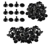 Lot de 100 rivets à double capuchon de 10 mm - Clous tubulaires noirs en métal pour projets de bricolage, couture, réparation de vêtements, sacs, ceintures et travaux manuels - Rivets en cuir de 10 mm